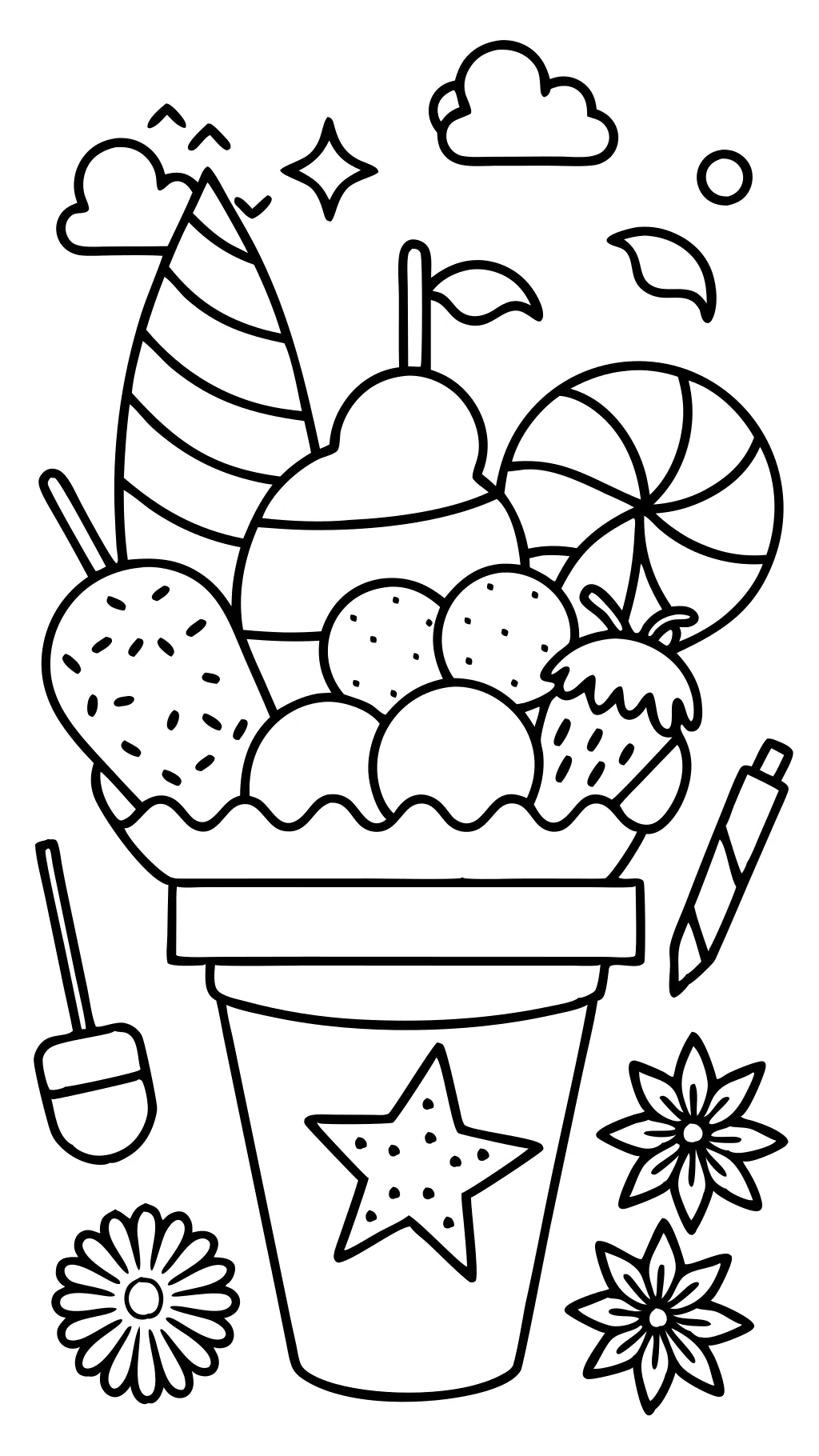 snow cone coloring pages